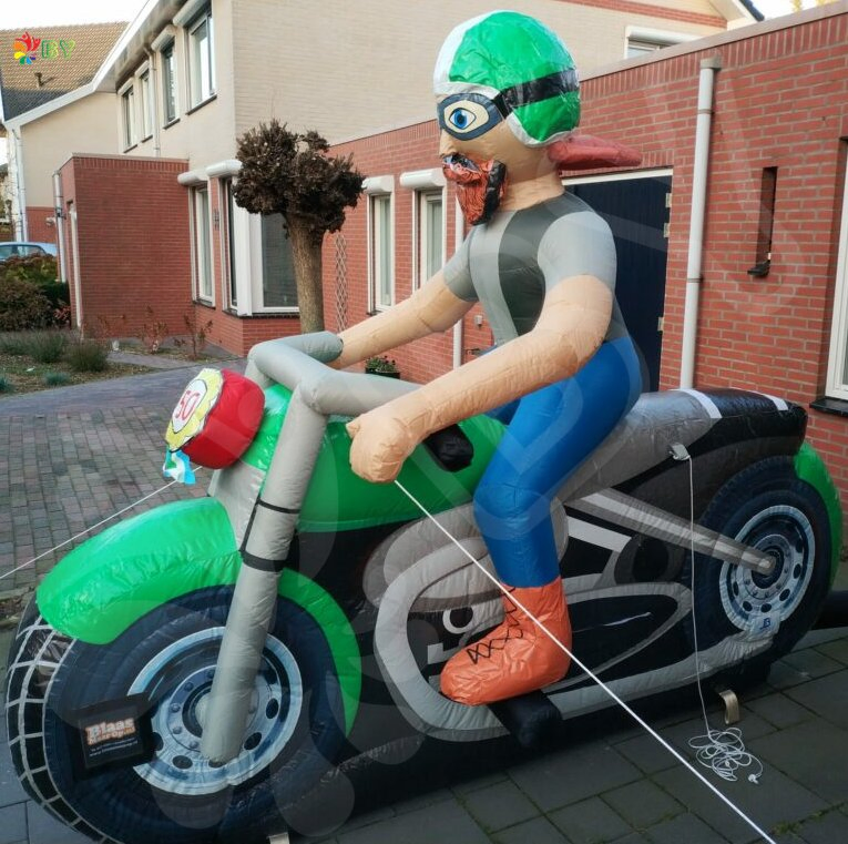 Factory Good Quality Inflatable Abraham Holland Balloon on Motorcycle for Rental Business