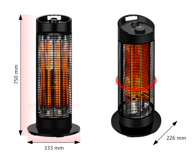 Electric Home Infrared Space Heater Waterproof Free Standing Portable Heater for Indoor Outdoor Use