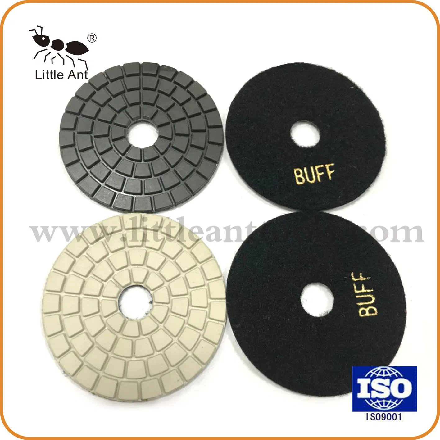Premium Quality 4'' Black White Buff Diamond Polishing Pads