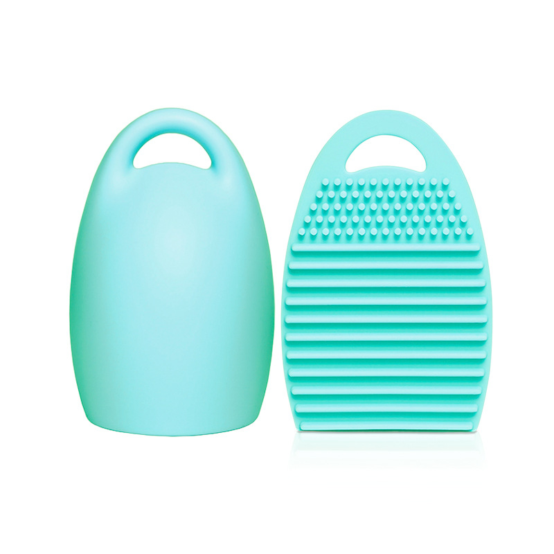Silicone Handle Brush Cleaning Egg Customizable, Portable Mini Eyeshadow Brush Cleaning Pad Makeup Brush Cleaner Beauty