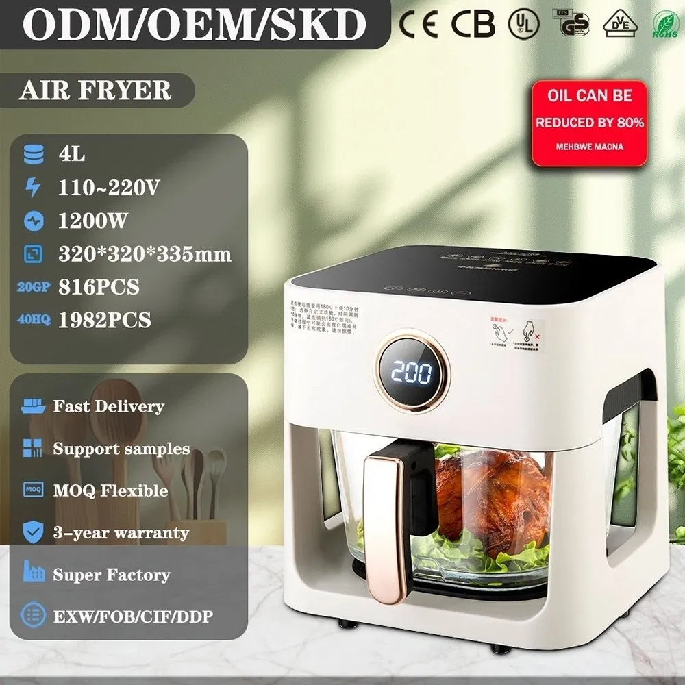 High Quality Multifunctional Adjustable Thermostat Easy to Clean 4L Electric Digital Oil-Free Hot Air Fryer