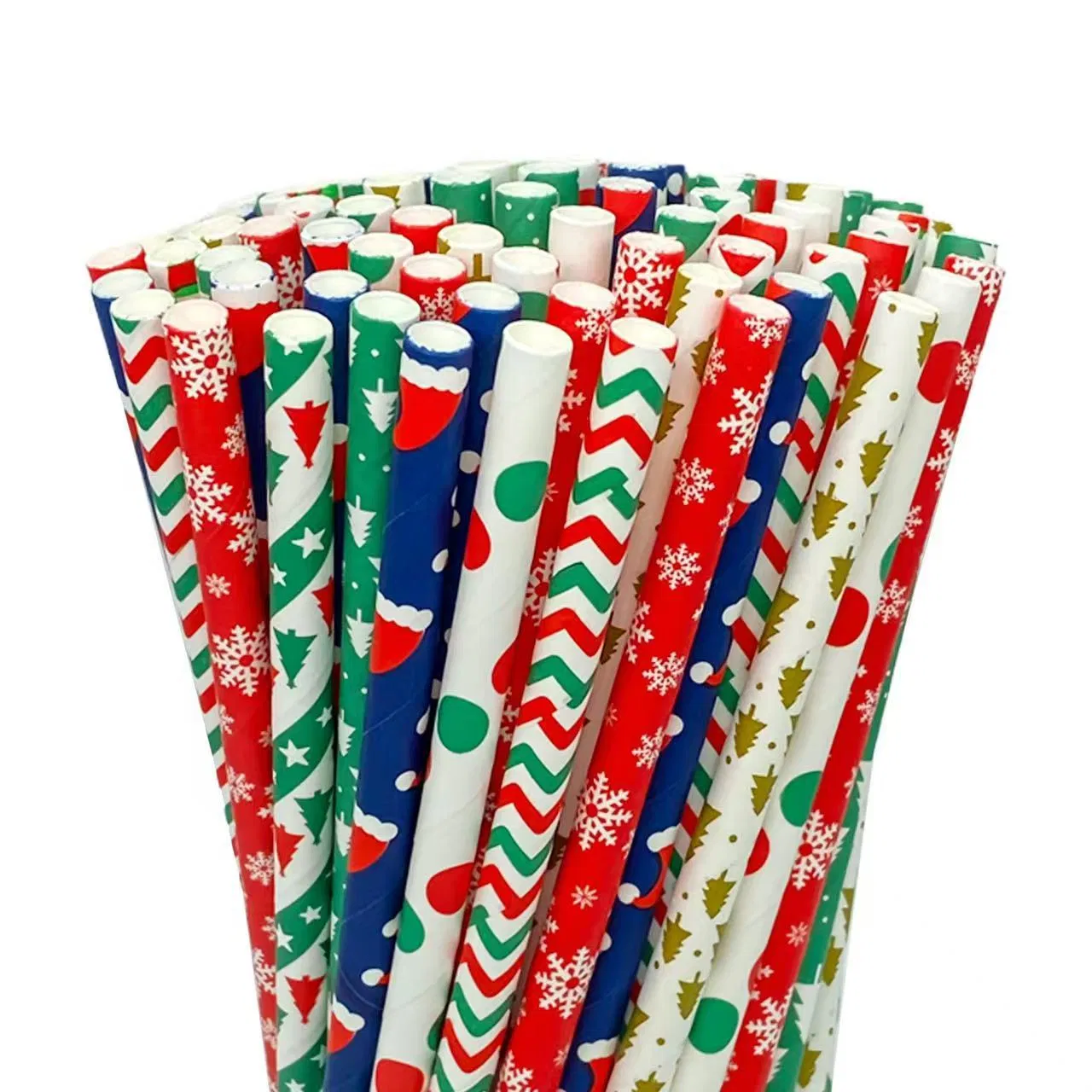 Christmas Themed Reusable Drinking Straws Festive Decorative Straws for Holiday Parties Kids
