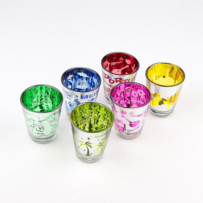 Wholesale Custom Logo Electroplating Shot Glasses Tourist Gifts Decor Las Vegas Souvenir Shot Glass