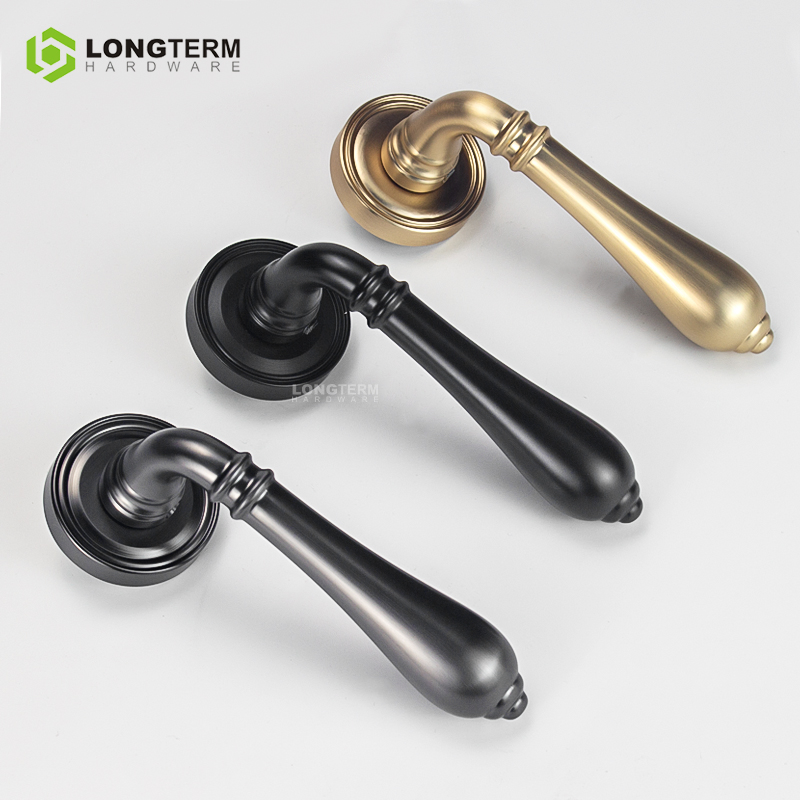 Door Locks Hardware French Style Zinc Alloy Bedroom Interior Door Lever Handle