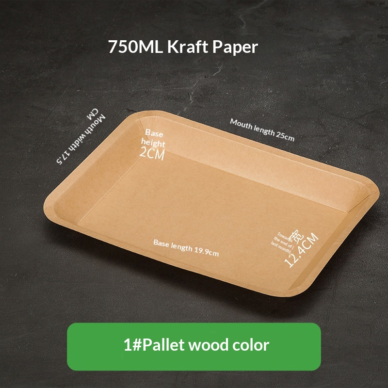 Biodegradable Kraft Paper Food Tray Disposable for BBQ Picnic and Catering Events Disposable Tray