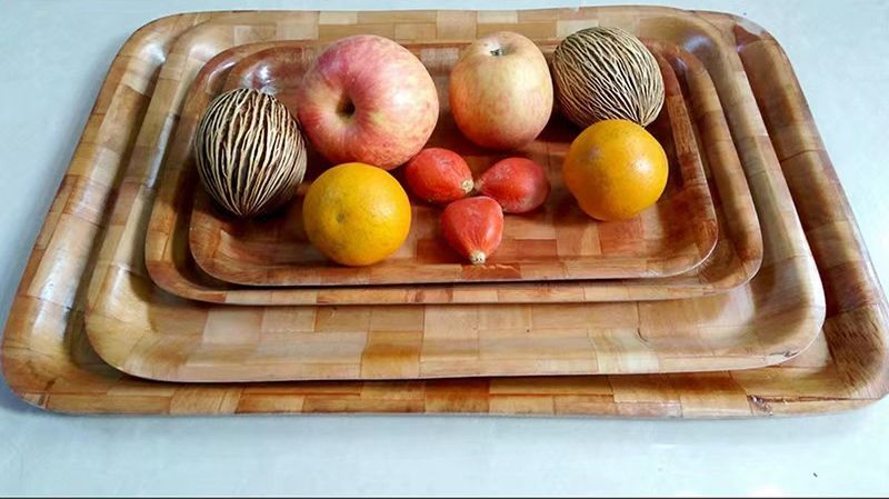 Eco- Friendly Bamboo Weaving Tray for Dried Fruit Salad Wooden Plate.