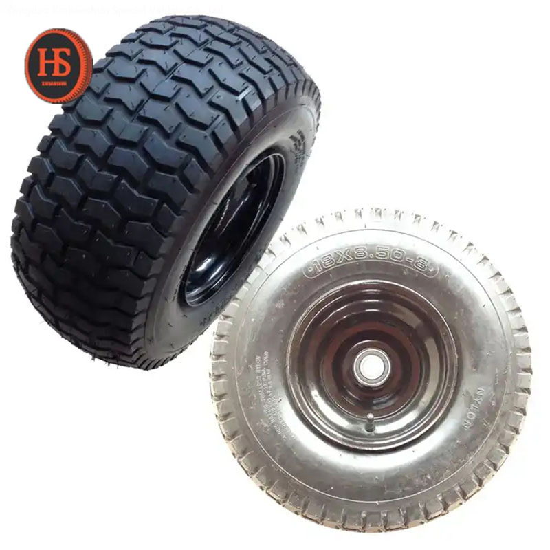 Heavy Duty Galvanized Pneumatic Swivel Plate Wheel Caster with 8 Inch Rubber Air Tires 8.50-8