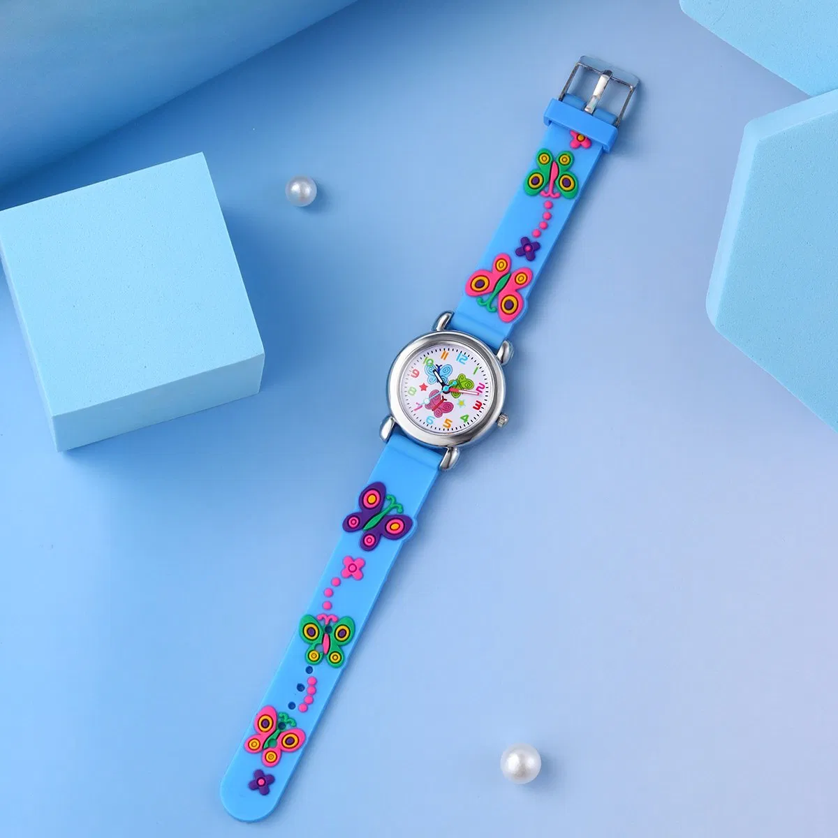 Butterfly Cartoon Watch Simple blue Butterfly Jewelry