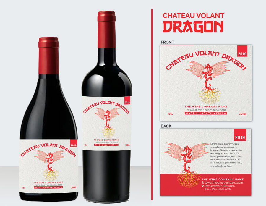Customized Copper Red Wine Sticker Label