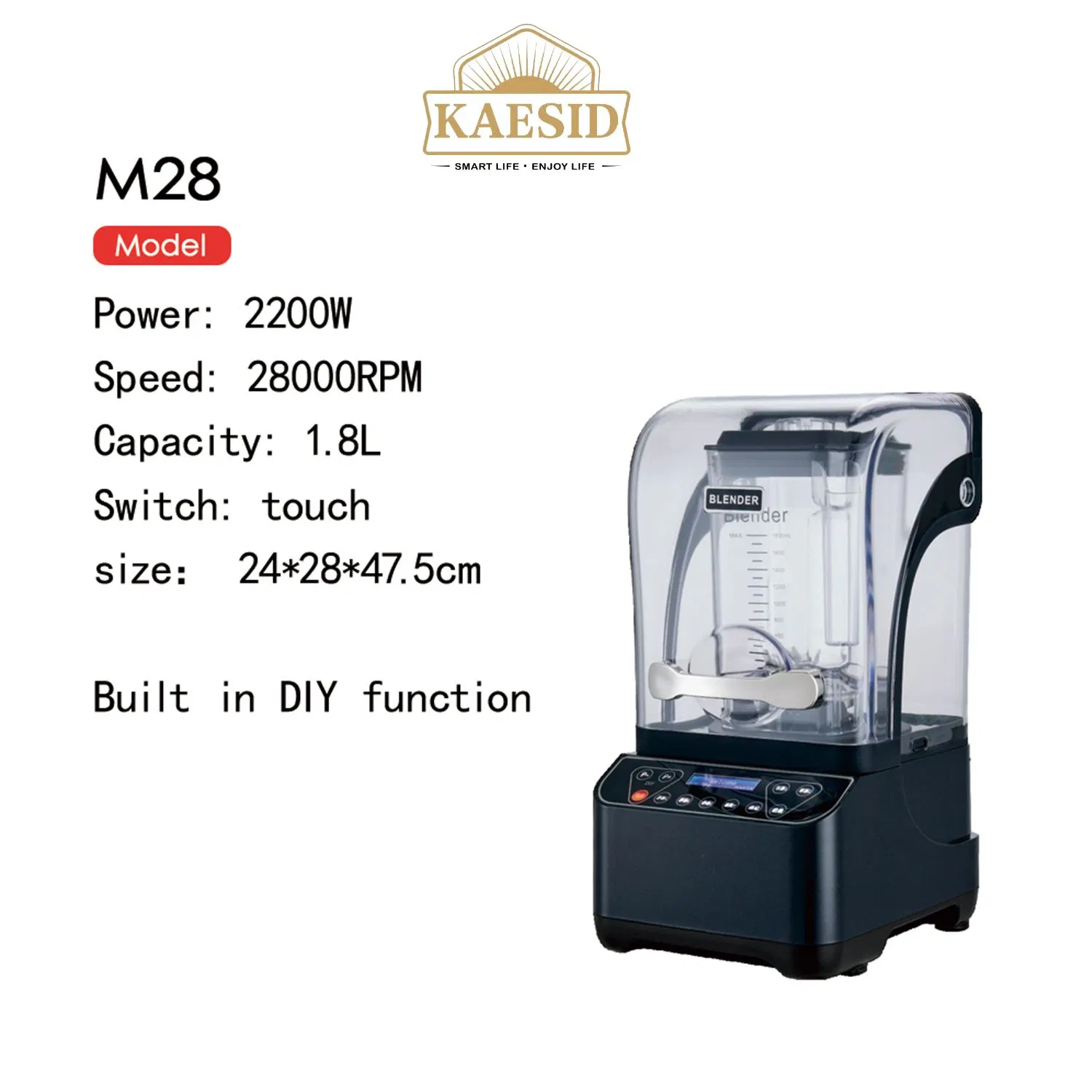 Commercial Blender Mixer Juicer Break Jug Strong Blade Smoothies Soybean Milk and Nut Fruits Juice Blender