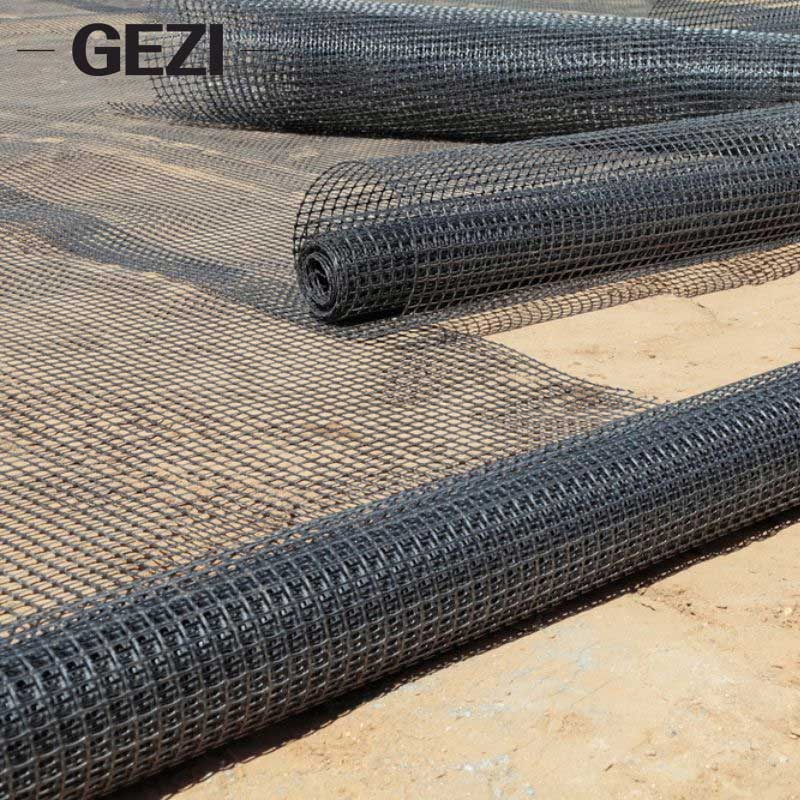 Poiyester Mining Civil Pet Winter Basalt Road Slope Driveway Gravel Asphalt Steel-Plastic Weld Biaxial Geogrid Polyester Resin