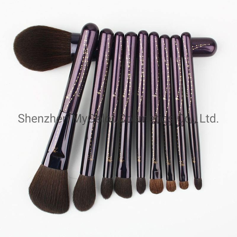 High Quality 10PCS Makeup Brushes Set Angled Eyebrow Foundation Beauty Tools Manufacturer