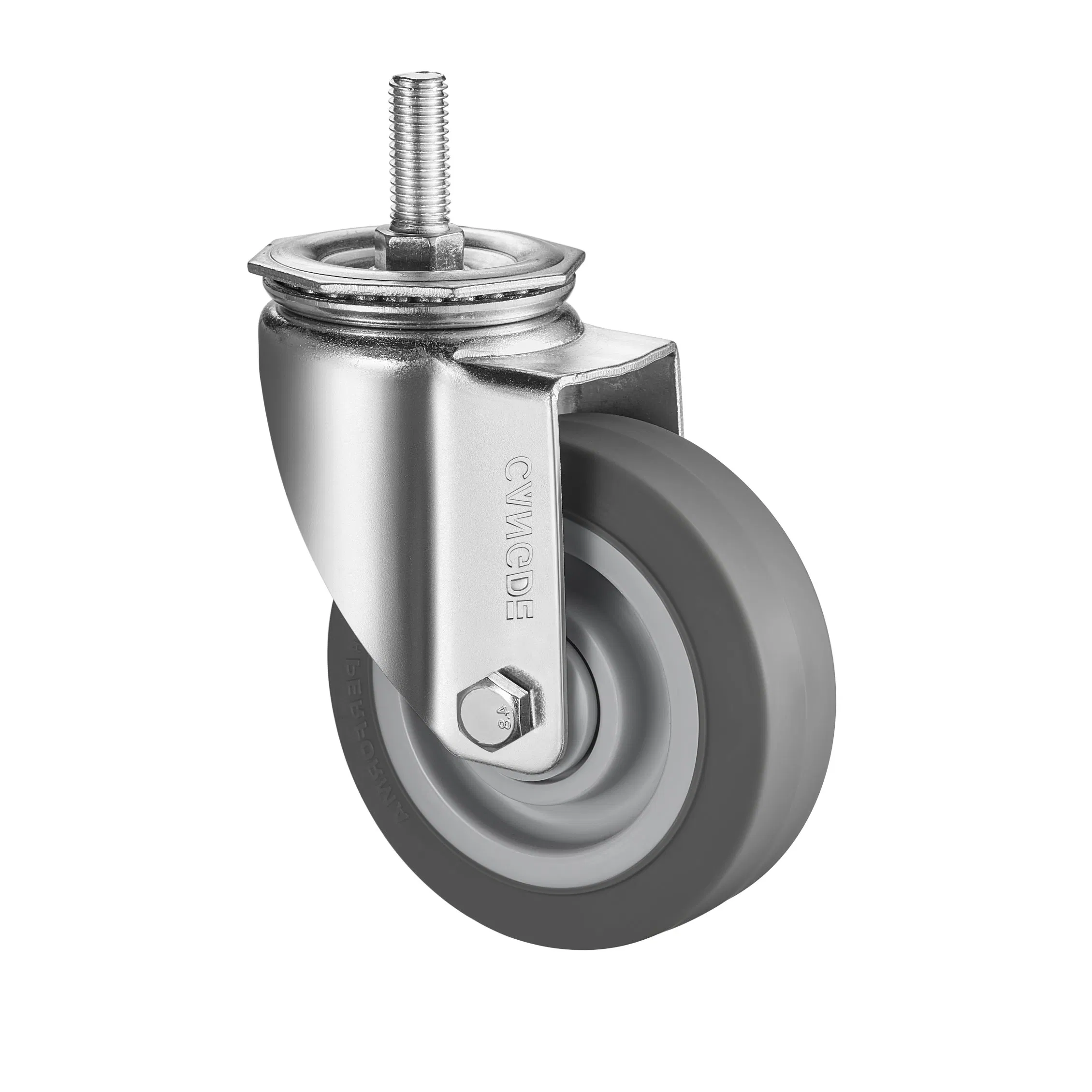 Ultra-Quiet Medium Duty Casters with Grey TPR Wheels - Noise Reduction Solution for Indoor Use