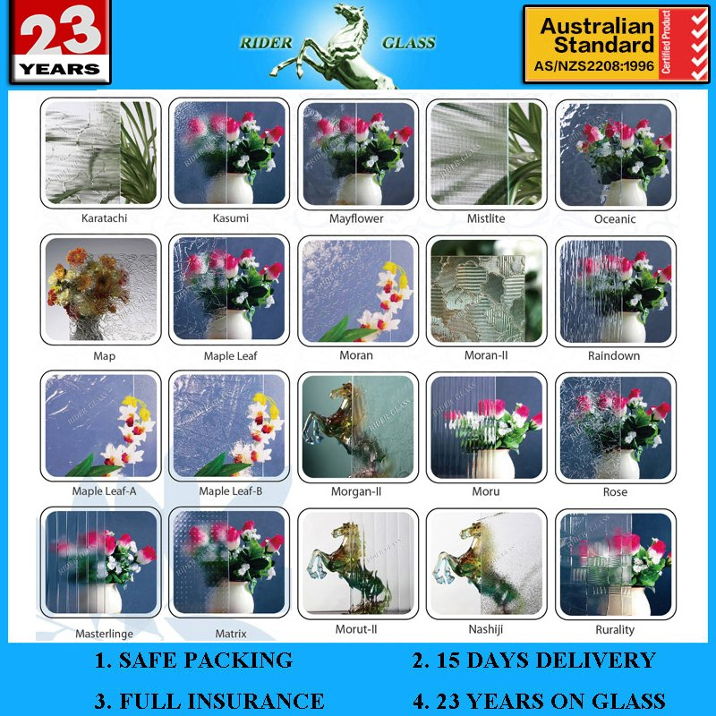 3-8mm Clear Wangi Patterned Glass