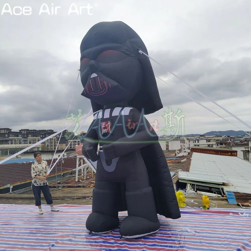Inflatable Darth Vader Cartoon Black Soldier Character Inflatable Movie Cartoon for Star Wars Film Festival Celebration or Event Decoration