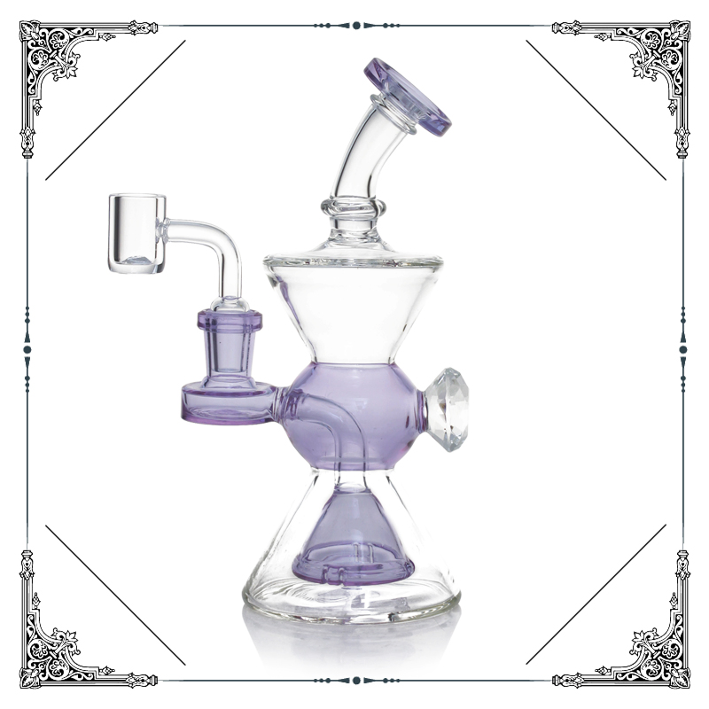Wholesale Showerhead Perc Small Glass Recycler Smoking Water Pipe DAB Oil Rig Oil Burner
