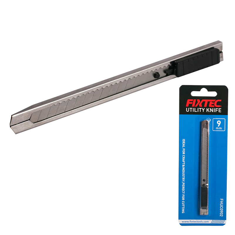 Fixtec 9mm Retracting Blade Box Cutter Knife Art Paper Utility Cutter Knife