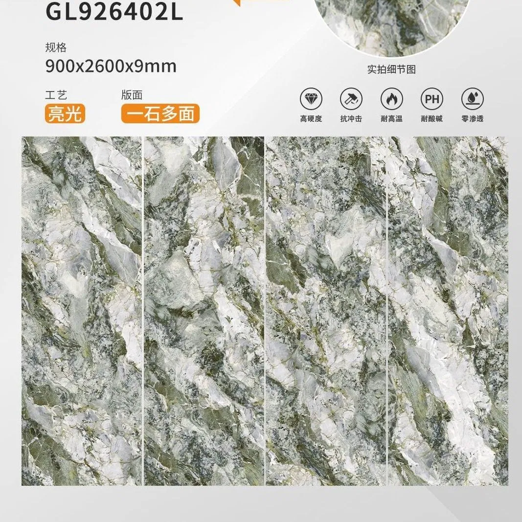 White Marble Porcelain Tiles 900*2600mm Flooring Wall Tiles for Cinema Concession Stand Backsplashes