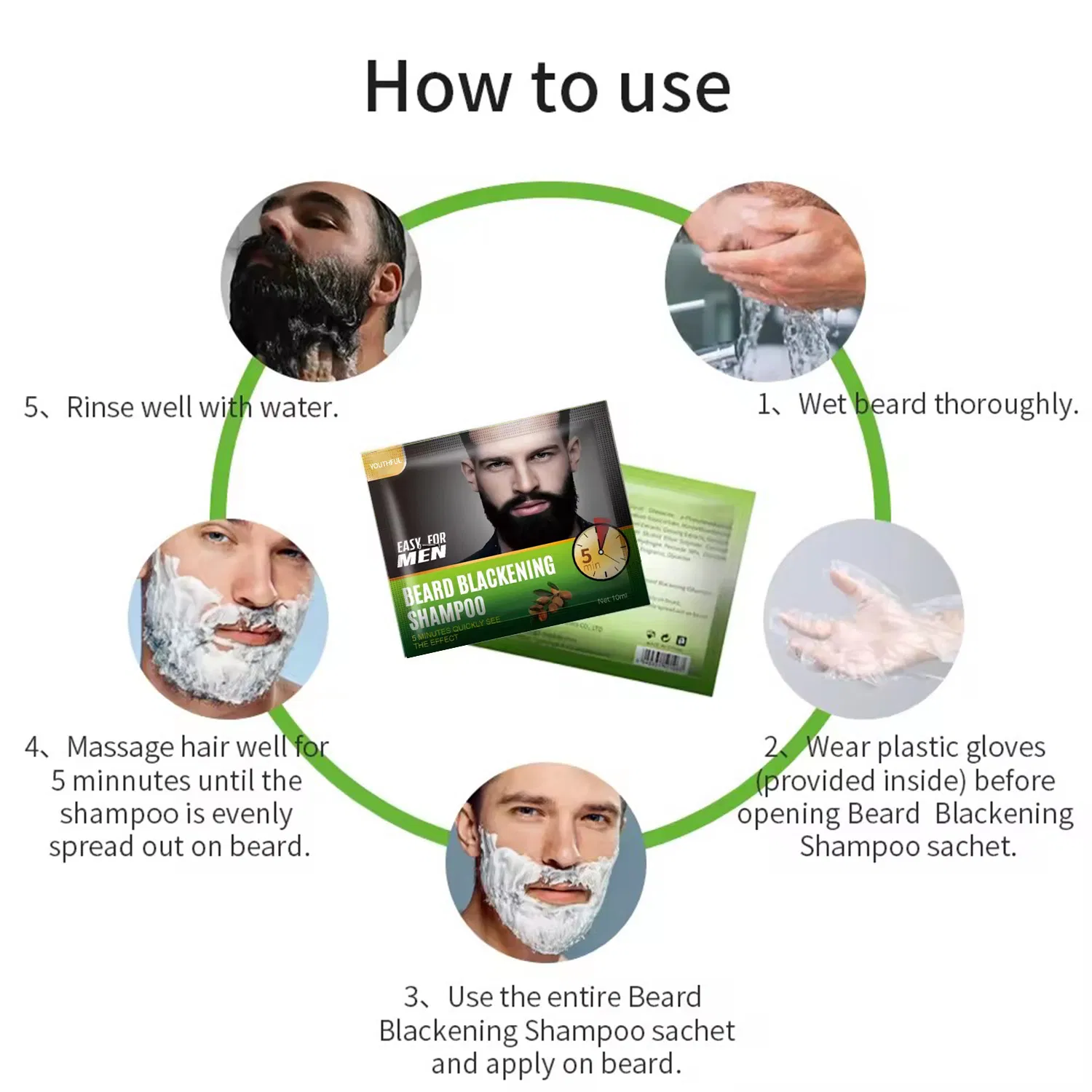 New Color Dye Black Instant Beard Black Dye Cream