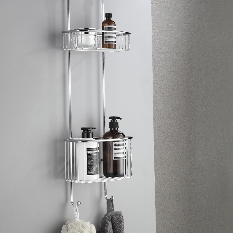 Bath Accessory Stainless Steel Hollow Rack Bathroom Shelves Hanging Basket