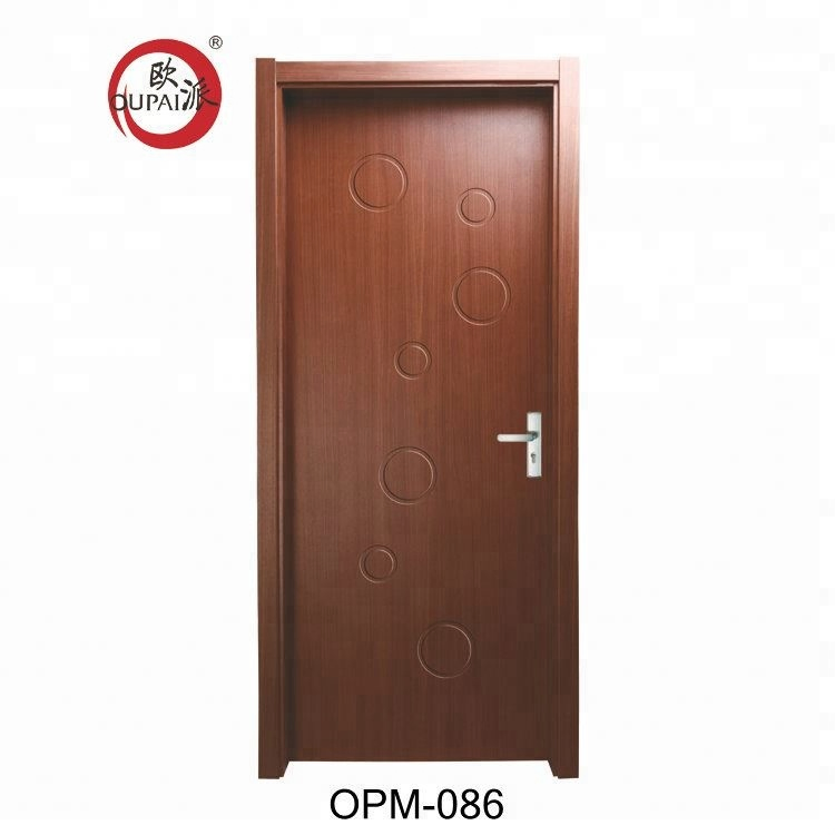 Cute Children Bubble Carved Pattern Brown Printed Interior Swing Waterproof Door