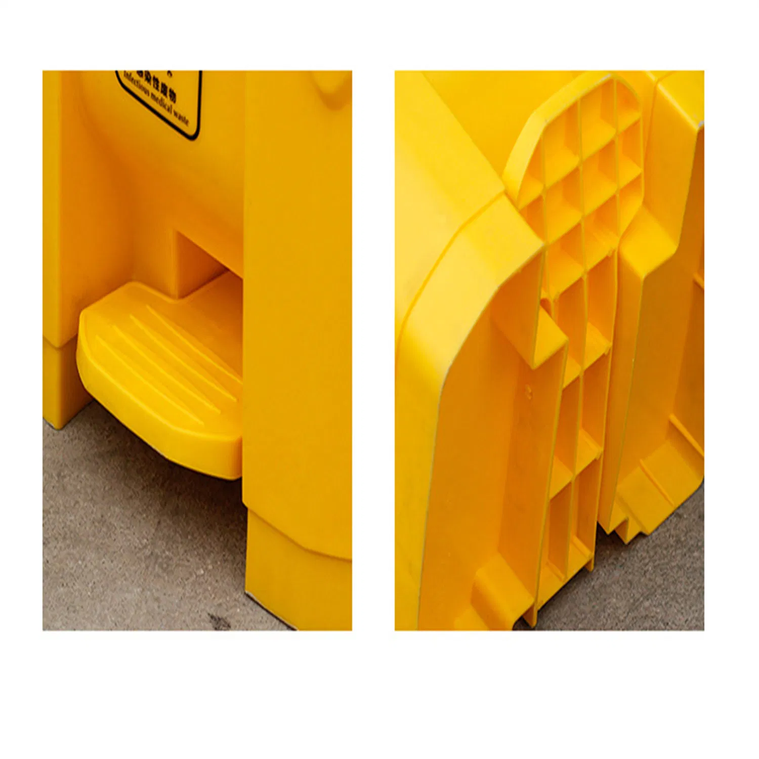 Hospitalyellow Trash Cans Plastic Dustbin Bio Medicalpedal Waste Container Bin