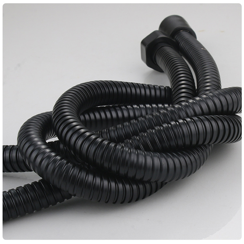 Black Stainless Steel 304 Shower Hose Electroplated Encrypted Tube Shower Head High Pressure Metal Shower