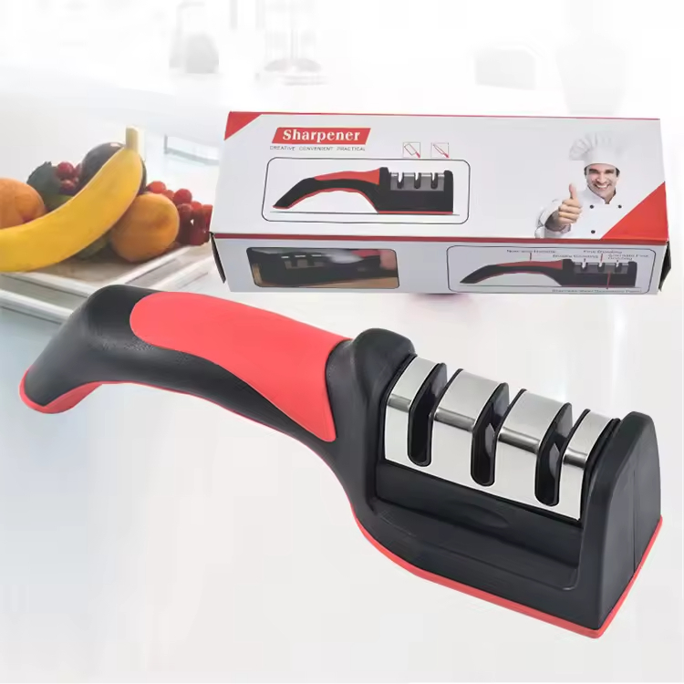 Professional Sharpening Tool Fast Sharpening Knife Scissors Tool Three-Stage Manual Household Knife Sharpener
