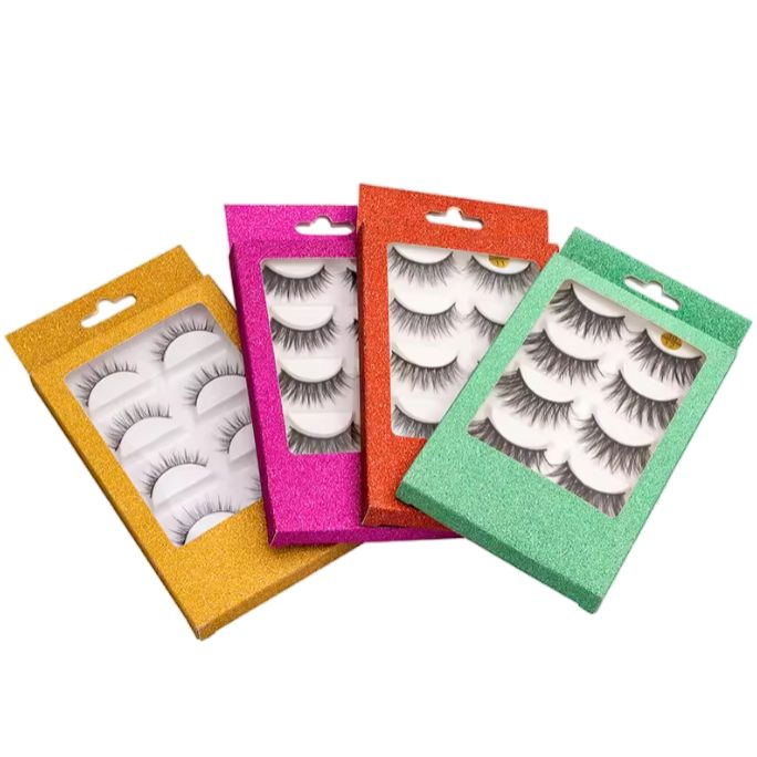 Faux Mink Wispy Lashes Natural Lightweight Eyelashes Makeup Handmade Fluffy 3D Eyelash 5 Pairs Volumizing False Eyelashes