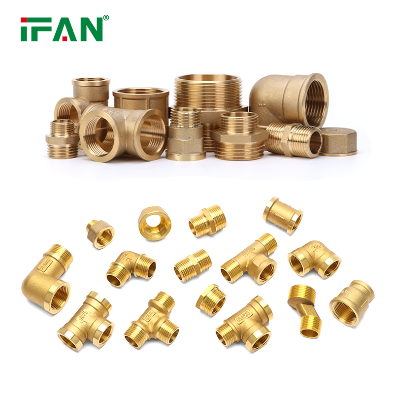 Ifan Factory Supply Brass Fittings Plumbing Forged Pipe Fittings Brass 1/2 3/4 Inch Brass Plumbing Fittings