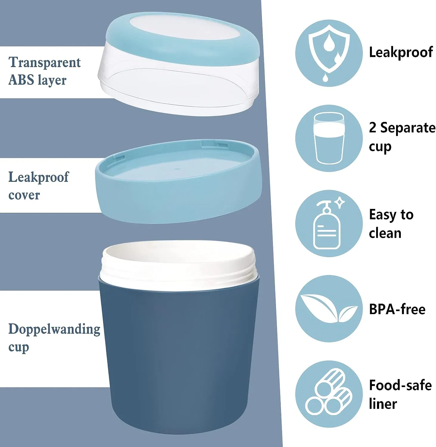 Food Jar with Spoon Yogurt Container Portable Container