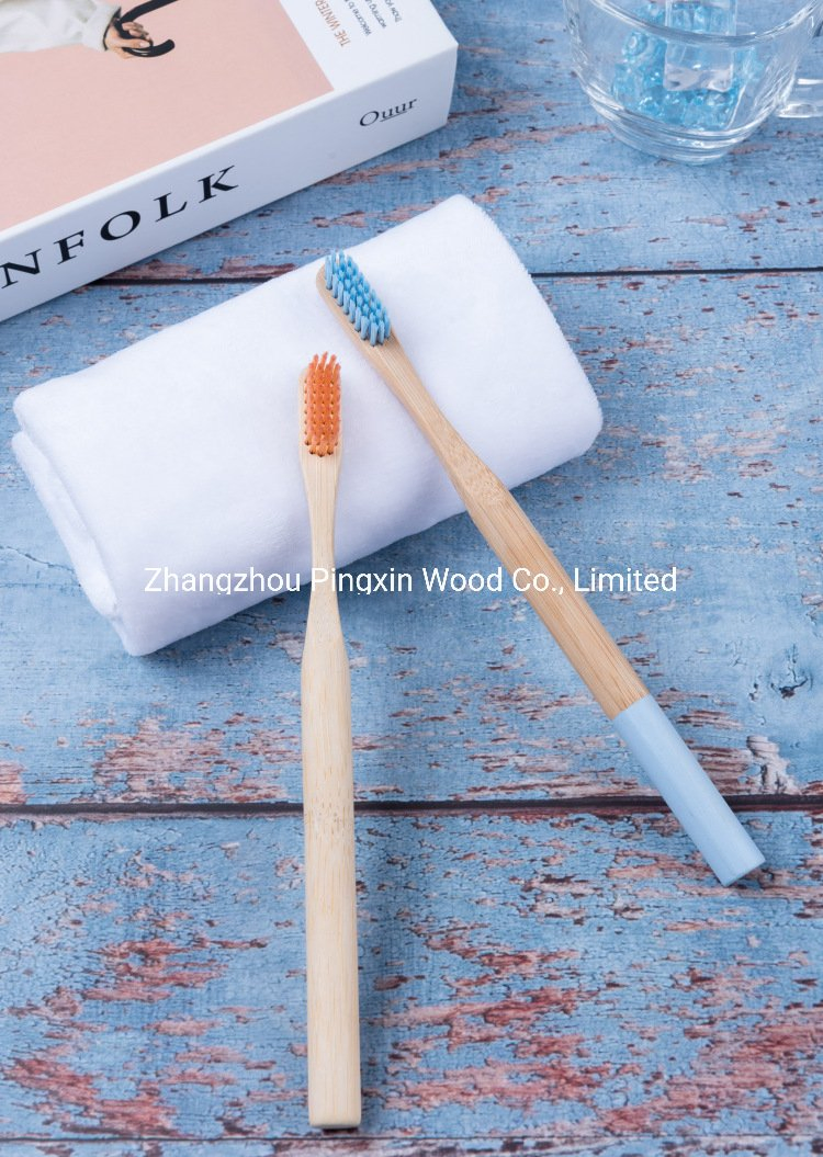 Disposable Bamboo Toothbrush with Round Bamboo Handled