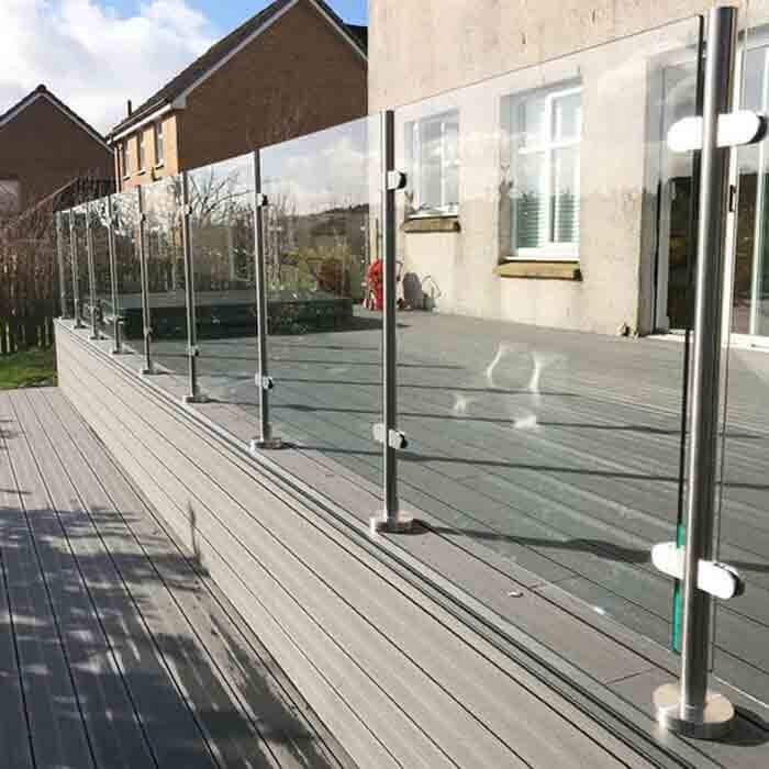 Factory Supply Glass Balcony Frameless Handrail Balustrade Stair Railing Stainless Steel Post