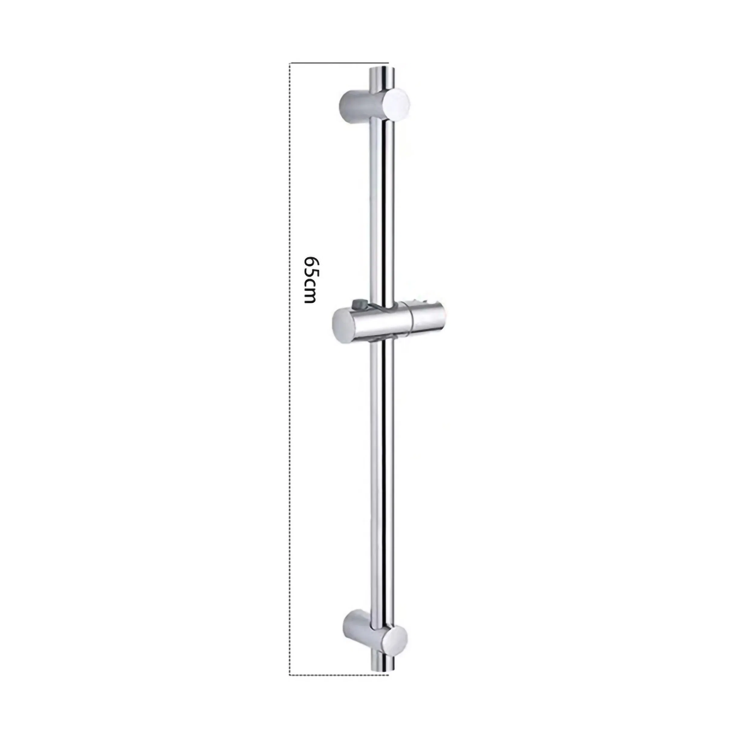 65cm SUS304 Chrome Plated Stainless Steel Shower Slide Bar, Adjustable Bathroom Shower Riser Rail with Shower Head Holder