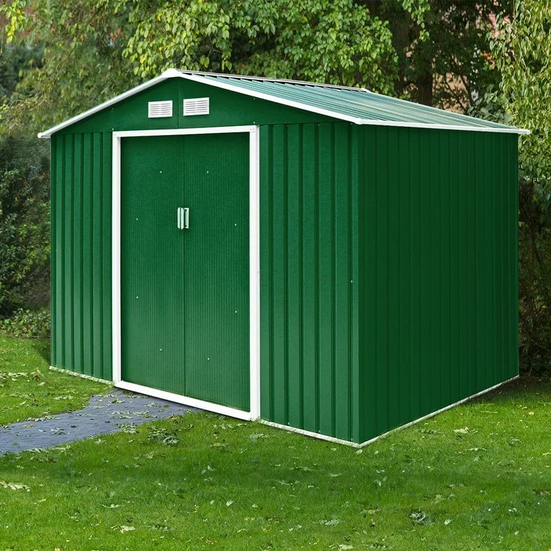 Anthracite Outdoor Garden Yard Galvanized Square Qingdao Kxd Steel Garden Tool Shed