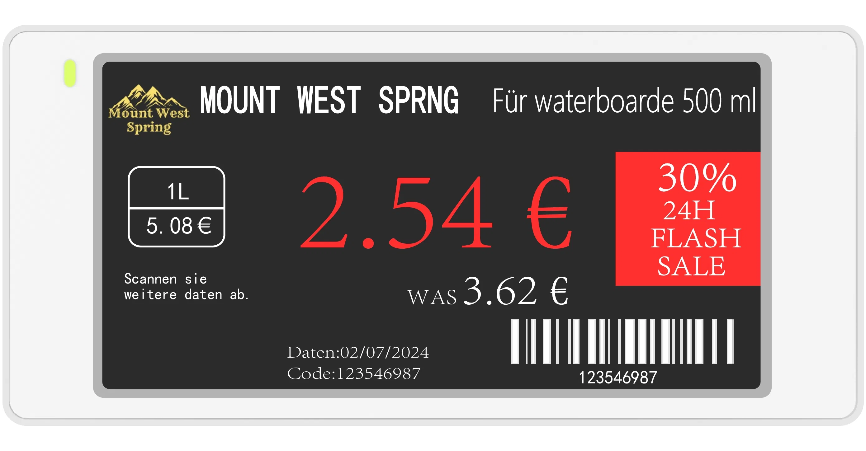 Dyesl 2.9 Inch Electronic Shelf Label for Modern Retail Environments Tag