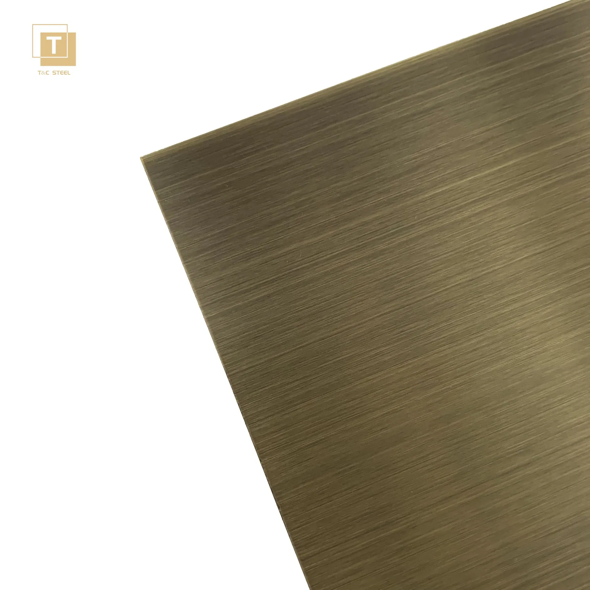 304 Gold Brushed Stainless Steel Sheet Decorative Brass Hairline PVD Color Bronze Stainless Steel Panel for Hotel Project