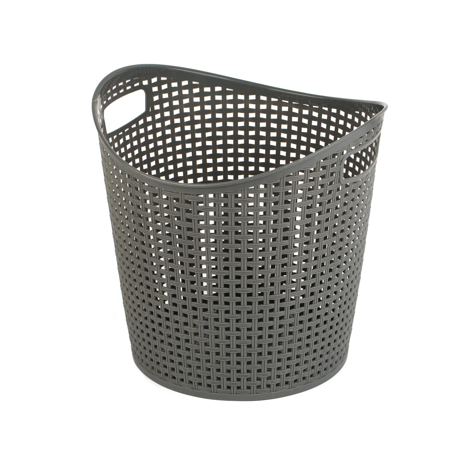 Oval Woven Plastic Laundry Hamper Storage Basket