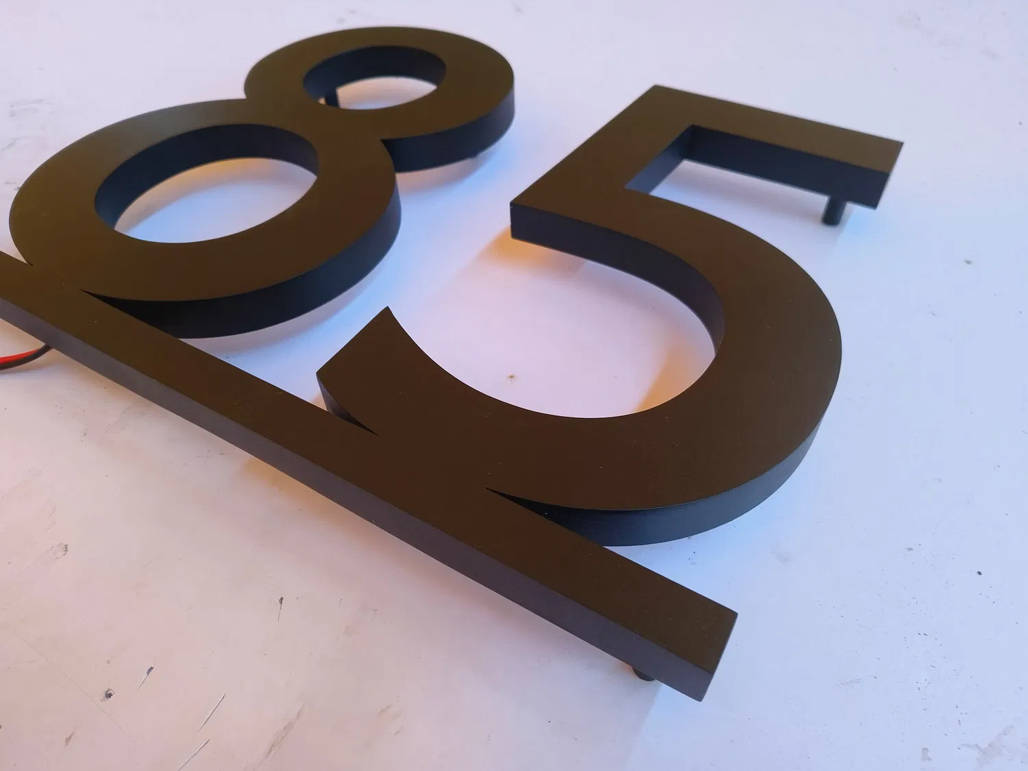 Stainless Steel Backlit Letter Sign Room Number Brushed Black Backlit LED Channel Letter Sign