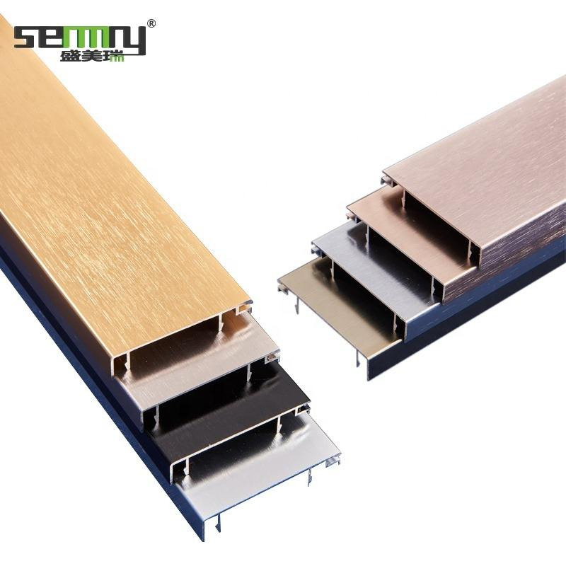 Minimalist Aluminum Alloy Skirting Board Self-Adhesive Buckle Design Ultra-Thin Wooden Floor Cabinet Aluminum Foot Line