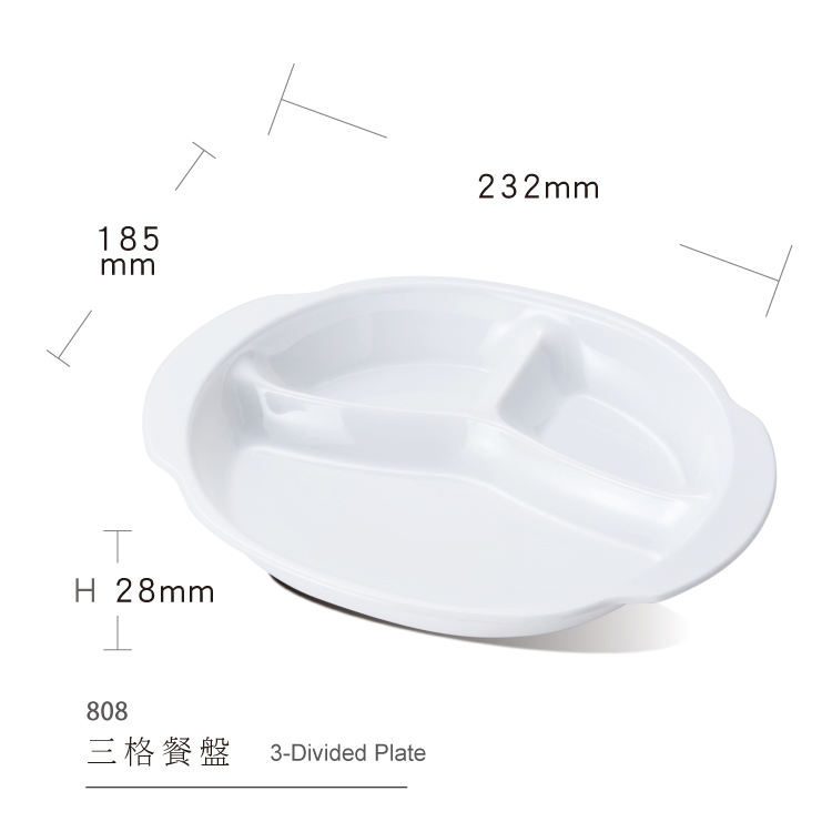 Children's Dinner Plate Melamine Tableware Custom Dinner Plate 3-Divided Plate
