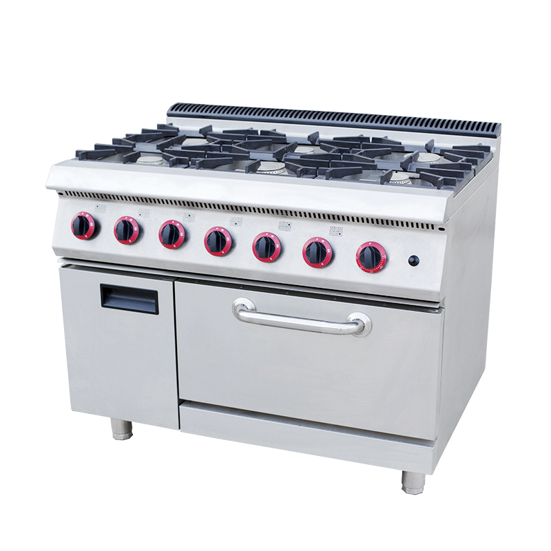 Gas Cooking Range 6 Burner with Gas Oven for Kitchen