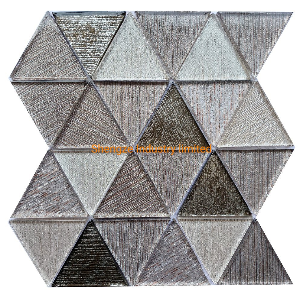 Glass Triangle Glossy Combined Mosaic Tile for Kitchen Bar Lobby