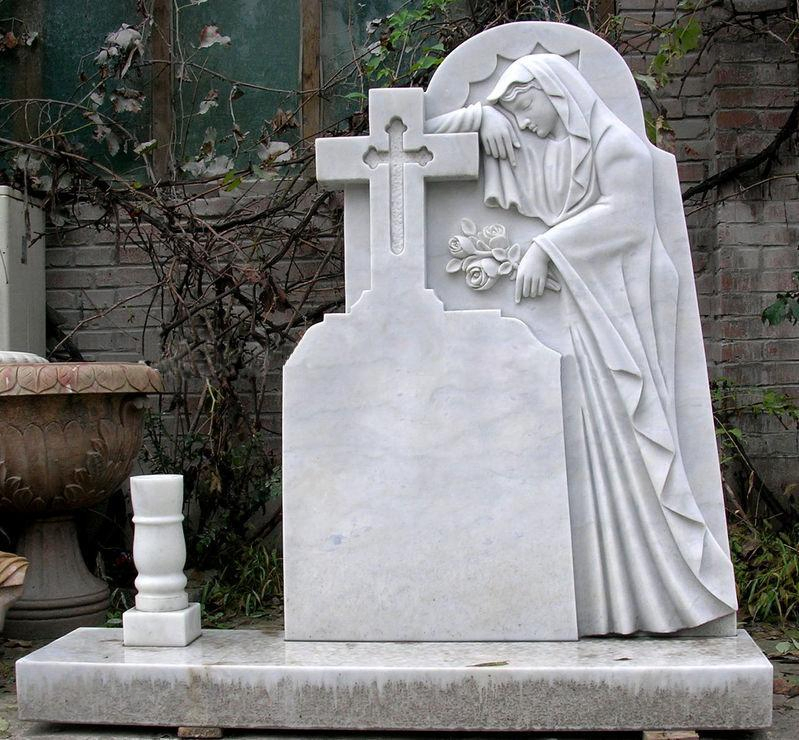 Hand-Crafts Simple Style Angel Marble Tombstone for Commemorate