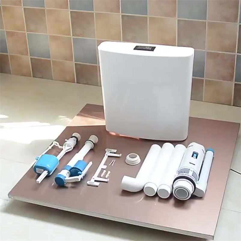 Wall-Hung Plastic Toilet Flush Cistern with Dual-Flush Control Button, Lower Cistern Design, and High/Low Pressure Fittings in Multiple Colors Water Tank