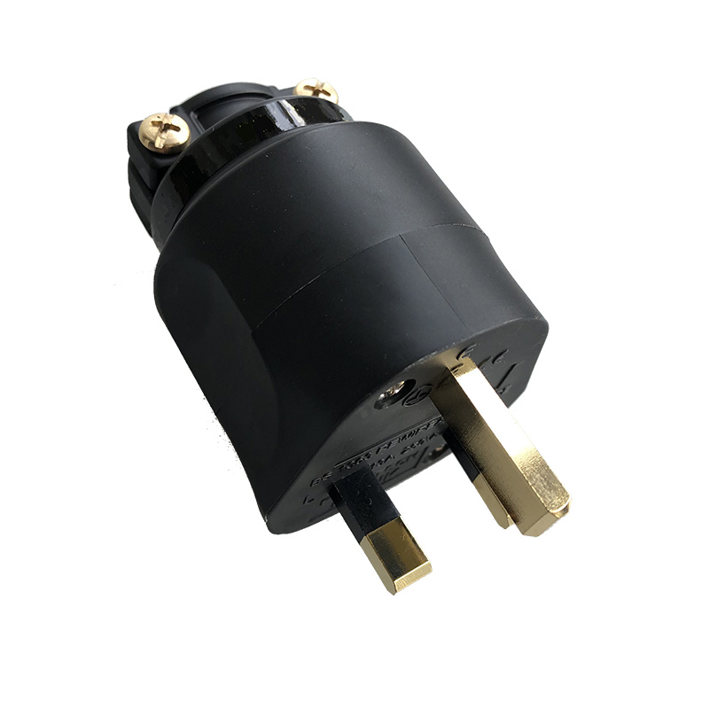 Gold Plated 13A HiFi Mains Power Plug for UK Ireland Connector