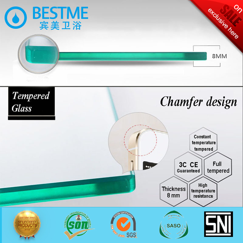 Foshan Shower Equipment Shower Curtain Simple Tempered Glass Shower Room (B2861)