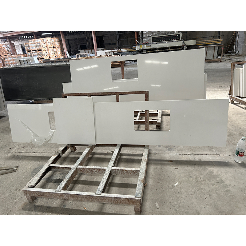 Engineered Stone Polished Pure White Quartz Fkitchen Countertop/Island/Bathroom/Table/Bar Top