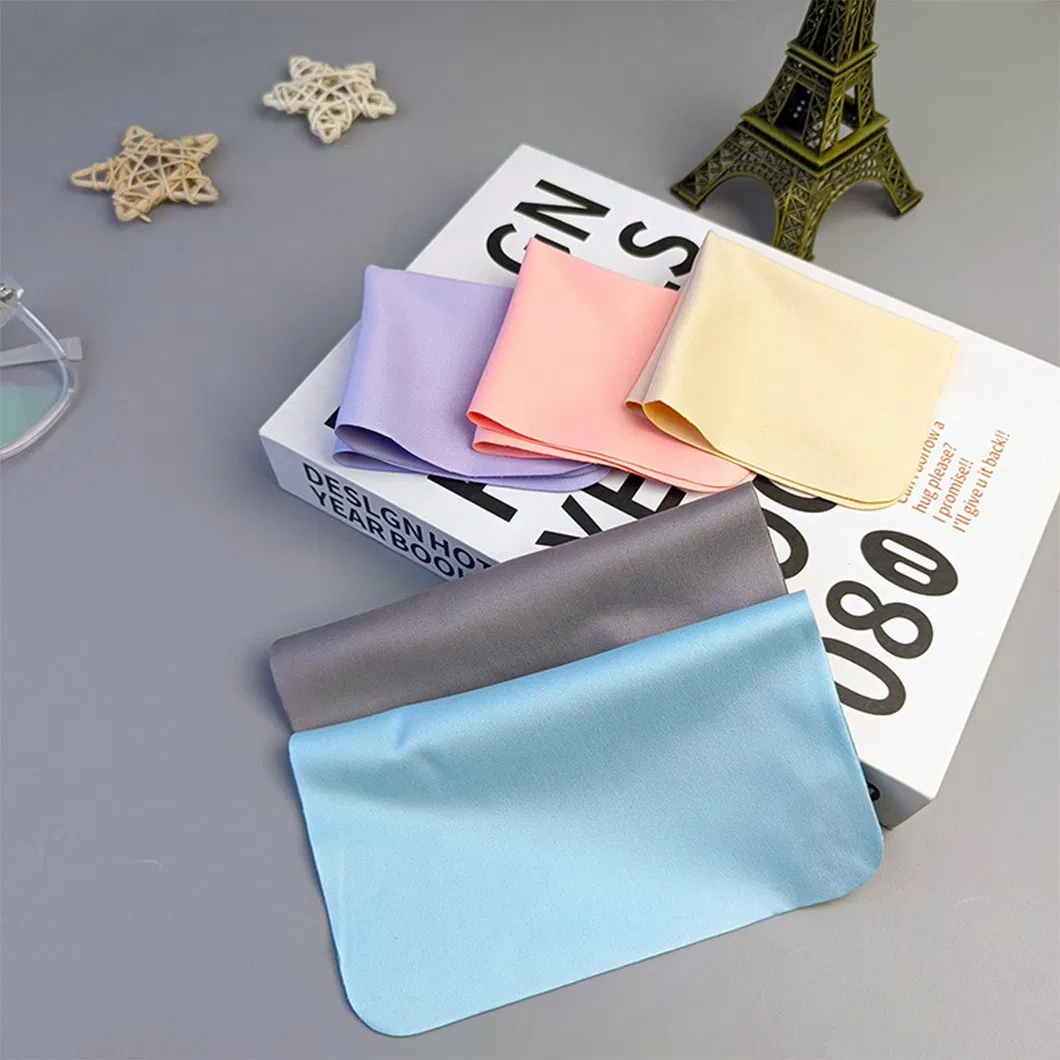 Premium Thickened Microfiber Suede Glasses Lens Cloths Custom Logo Orange Purple Sunglasses Cleaning Cloth