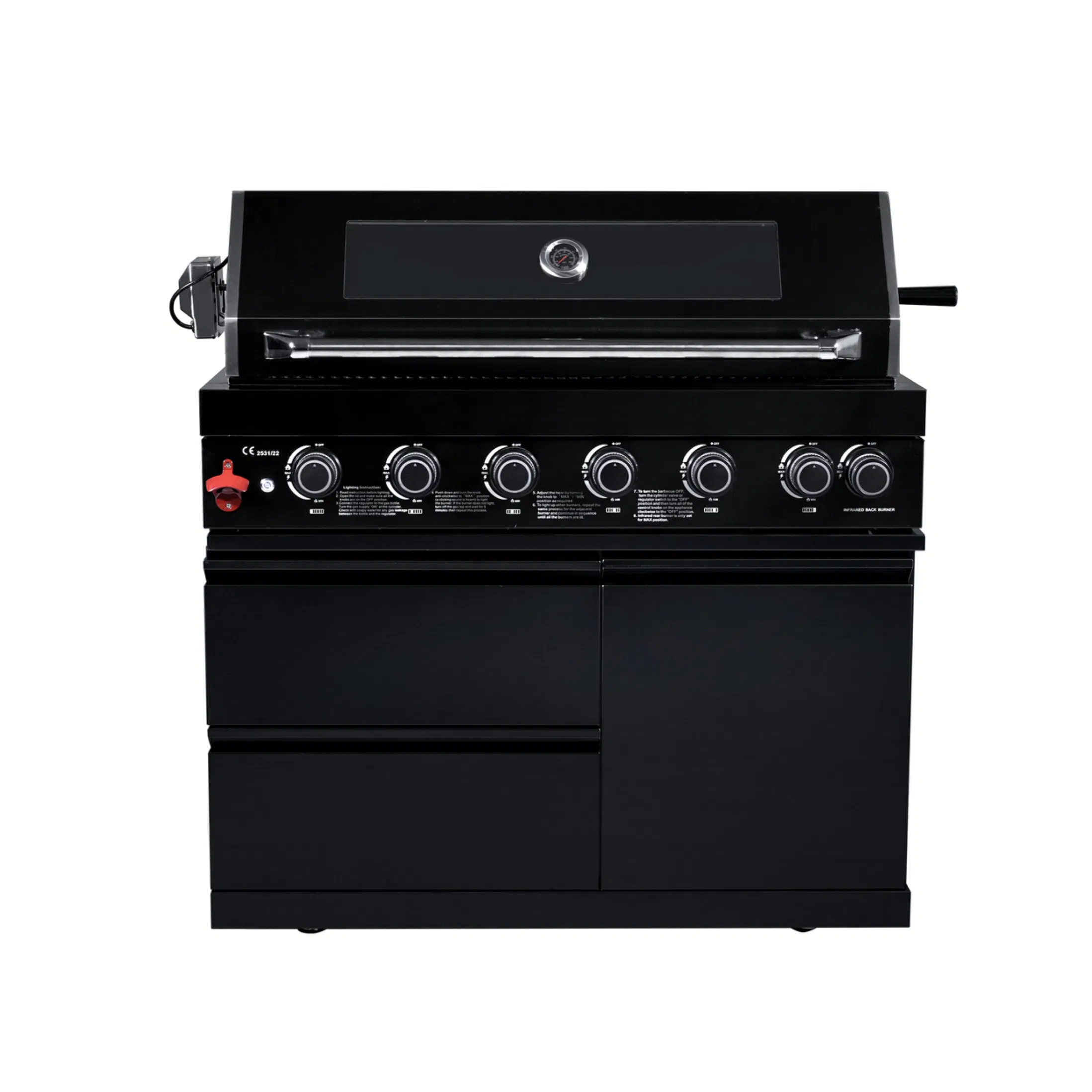 Premium 6-Burner Freestanding Gas Grill for Outdoor Cooking